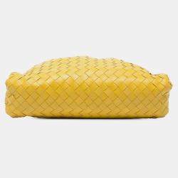 Pre Owned Bottega Veneta Yellow Nappa Intrecciato The Pouch