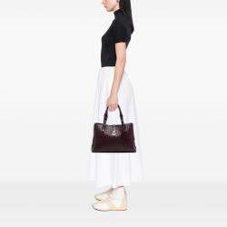 Pre Owned Bottega Veneta Burgundy Medium Nappa Intrecciato Roma Tote