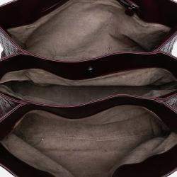 Pre Owned Bottega Veneta Burgundy Medium Nappa Intrecciato Roma Tote