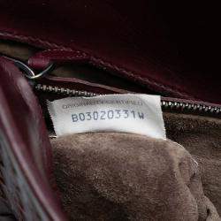Pre Owned Bottega Veneta Burgundy Medium Nappa Intrecciato Roma Tote