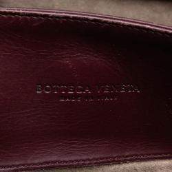 Pre Owned Bottega Veneta Burgundy Medium Nappa Intrecciato Roma Tote