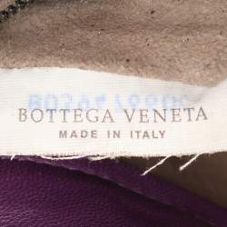 Pre Owned Bottega Veneta Purple Intrecciato Leather Drawstring Crossbody Bag