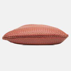 Pre Owned Bottega Veneta Red Medium Nappa Intrecciato Veneta Hobo