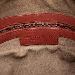 Pre Owned Bottega Veneta Red Medium Nappa Intrecciato Veneta Hobo