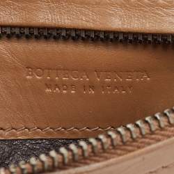Pre Owned Bottega Veneta Brown Intrecciato Leather Card Case