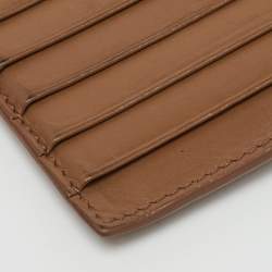 Pre Owned Bottega Veneta Brown Intrecciato Leather Card Case