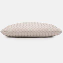 Pre Owned Bottega Veneta White Small Calfskin Intrecciato Hop Hobo