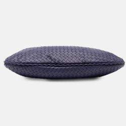 Pre Owned Bottega Veneta Blue Medium Nappa Intrecciato Veneta Hobo