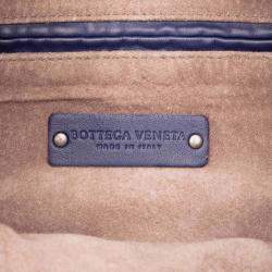 Pre Owned Bottega Veneta Blue Medium Nappa Intrecciato Veneta Hobo