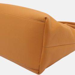 Pre Owned Bottega Veneta Orange Grained Calfskin Saint Germain Tote