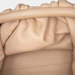 Pre Owned Bottega Veneta Brown Lambskin The Mini Pouch Crossbody