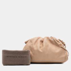 Pre Owned Bottega Veneta Brown Lambskin The Mini Pouch Crossbody