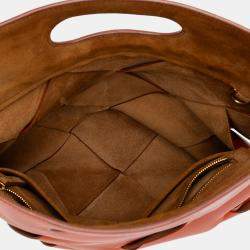 Pre Owned Bottega Veneta Orange Small French Calfskin Slip Tote