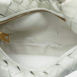 Pre Owned Bottega Veneta White Mini Patent Intrecciato Jodie