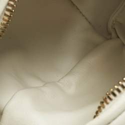 Pre Owned Bottega Veneta White Intrecciato Leather Mini Jodie Hobo