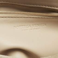 Pre Owned Bottega Veneta Beige Intrecciato Leather Cassette Shoulder Bag