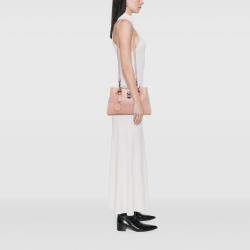 Pre Owned Bottega Veneta Pink Small Nappa Intrecciato Roma Satchel