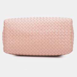 Pre Owned Bottega Veneta Pink Small Nappa Intrecciato Roma Satchel