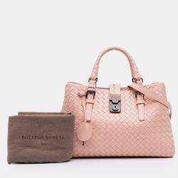 Pre Owned Bottega Veneta Pink Small Nappa Intrecciato Roma Satchel