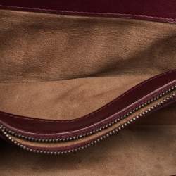 Pre Owned Bottega Veneta Burgundy Intrecciato Leather Olimpia Knot Shoulder Bag