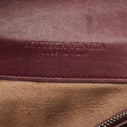 Pre Owned Bottega Veneta Burgundy Intrecciato Leather Olimpia Knot Shoulder Bag
