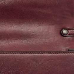 Pre Owned Bottega Veneta Burgundy Intrecciato Leather Olimpia Knot Shoulder Bag
