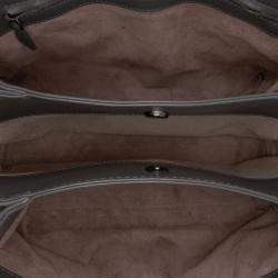 Pre Owned Bottega Veneta Grey Small Nappa Intrecciato Roma Satchel