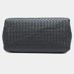 Pre Owned Bottega Veneta Grey Small Nappa Intrecciato Roma Satchel