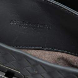 Pre Owned Bottega Veneta Grey Small Nappa Intrecciato Roma Satchel