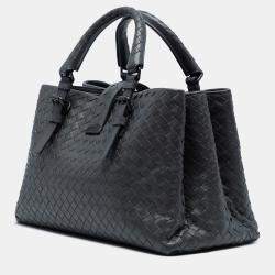 Pre Owned Bottega Veneta Grey Small Nappa Intrecciato Roma Satchel