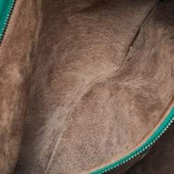 Pre Owned Bottega Veneta Teal Green Intrecciato Leather Veneta Hobo