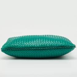 Pre Owned Bottega Veneta Teal Green Intrecciato Leather Veneta Hobo