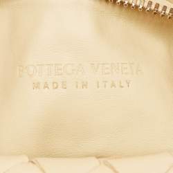 Pre Owned Bottega Veneta Beige Intrecciato Leather Mini Jodie Hobo