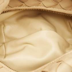 Pre Owned Bottega Veneta Beige Intrecciato Leather Mini Jodie Hobo