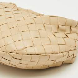 Pre Owned Bottega Veneta Beige Intrecciato Leather Mini Jodie Hobo