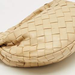 Pre Owned Bottega Veneta Beige Intrecciato Leather Mini Jodie Hobo