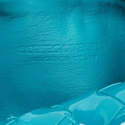 Pre Owned Bottega Veneta Teal Blue Intrecciato Leather Mini BV Jodie Hobo