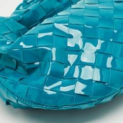 Pre Owned Bottega Veneta Teal Blue Intrecciato Leather Mini BV Jodie Hobo