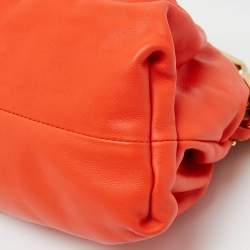 Pre Owned Bottega Veneta Orange Leather The Chain Pouch Bag