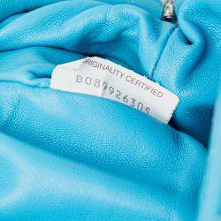 Pre Owned Bottega Veneta Blue Nappa Intrecciato The Mini Pouch Crossbody