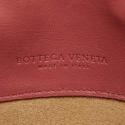 Pre Owned Bottega Veneta Pink Intrecciato Leather Vertical Tote