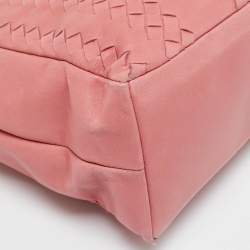 Pre Owned Bottega Veneta Pink Intrecciato Leather Vertical Tote