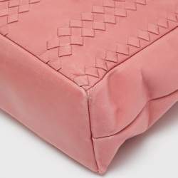 Pre Owned Bottega Veneta Pink Intrecciato Leather Vertical Tote