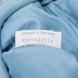 Pre Owned Bottega Veneta Blue Nappa Intrecciato The Mini Pouch Crossbody