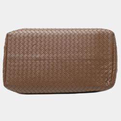 Pre Owned Bottega Veneta Brown Medium Nappa Intrecciato Roma Tote