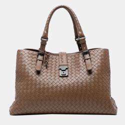 Pre Owned Bottega Veneta Brown Medium Nappa Intrecciato Roma Tote
