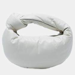 Pre Owned Bottega Veneta White Mini Nappa Puffy Jodie