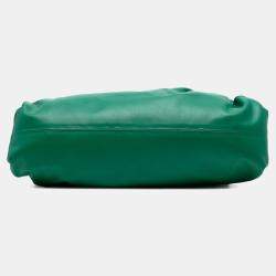 Pre Owned Bottega Veneta Green Lambskin The Pouch
