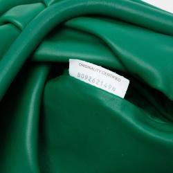 Pre Owned Bottega Veneta Green Lambskin The Pouch