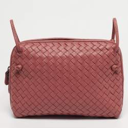 Pre Owned Bottega Veneta Old Rose Intrecciato Leather Nodini Shoulder Bag